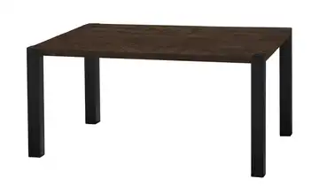 uno Esstisch Sandwich Mango (Nachbildung), Dunkelbraun 4-Fußgestell (seitl.montiert) Metall 138 cm