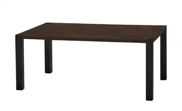 uno Esstisch Sandwich Mango (Nachbildung), Dunkelbraun 4-Fußgestell (seitl.montiert) Metall 160 cm