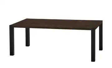 uno Esstisch Sandwich Mango (Nachbildung), Dunkelbraun 4-Fußgestell (seitl.montiert) Metall 190 cm