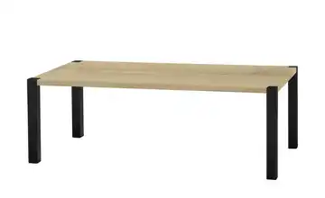 uno Esstisch Sandwich Eiche (Nachbildung), Hellbraun 4-Fußgestell (seitl.montiert) Metall 220 cm