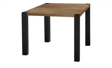 uno Esstisch Sandwich Eiche (Nachbildung), Braun 4-Fußgestell (seitl.montiert) Metall 80 cm