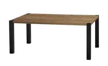 uno Esstisch Sandwich Eiche (Nachbildung), Braun 4-Fußgestell (seitl.montiert) Metall 160 cm