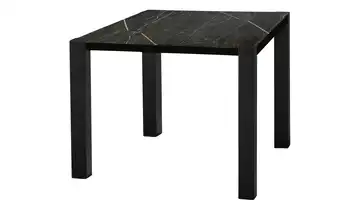 uno Esstisch Sandwich Marmoroptik, Schwarz 4-Fußgestell (seitl.montiert) Metall 80 cm