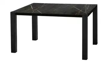 uno Esstisch Sandwich Marmoroptik, Schwarz 4-Fußgestell (seitl.montiert) Metall 120 cm