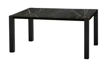 uno Esstisch Sandwich Marmoroptik, Schwarz 4-Fußgestell (seitl.montiert) Metall 138 cm