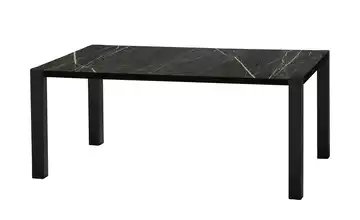 uno Esstisch Sandwich Marmoroptik, Schwarz 4-Fußgestell (seitl.montiert) Metall 160 cm