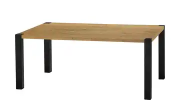 uno Esstisch Sandwich Eiche (Nachbildung), Natur 4-Fußgestell (seitl.montiert) Metall 160 cm
