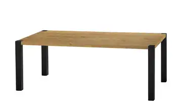 uno Esstisch Sandwich Eiche (Nachbildung), Natur 4-Fußgestell (seitl.montiert) Metall 190 cm