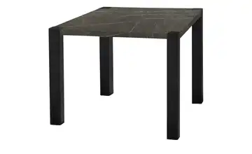 uno Esstisch Sandwich Marmoroptik, Grau 4-Fußgestell (seitl.montiert) Metall 80 cm