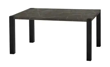 uno Esstisch Sandwich Marmoroptik, Grau 4-Fußgestell (seitl.montiert) Metall 138 cm