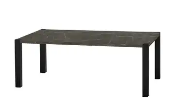 uno Esstisch Sandwich Marmoroptik, Grau 4-Fußgestell (seitl.montiert) Metall 190 cm