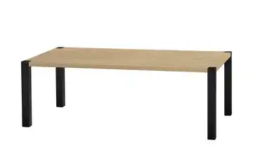 uno Esstisch Sandwich Eiche (Nachbildung) 4-Fußgestell (seitl.montiert) Metall 220 cm