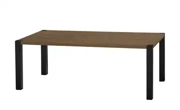 uno Esstisch Sandwich Eiche (Nachbildung), Haselnussbraun 4-Fußgestell (seitl.montiert) Metall 190 cm