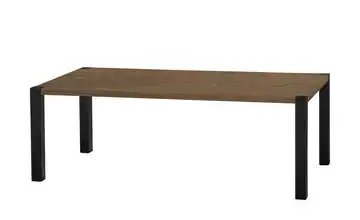 uno Esstisch Sandwich Eiche (Nachbildung), Haselnussbraun 4-Fußgestell (seitl.montiert) Metall 220 cm