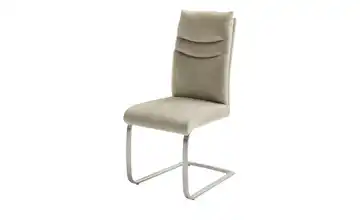 Freischwinger Ibiza Creme edelstahlfarben