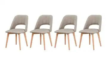 Esszimmerstuhl 4er-Set holzfarben, Nude
