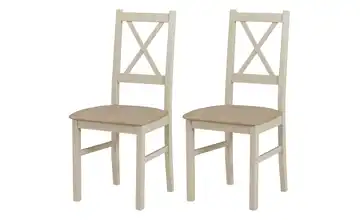 Esszimmerstuhl 2er-Set Creme, Cappuccino