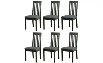 Esszimmerstuhl 6er-Set Schwarz, Dunkelgrau