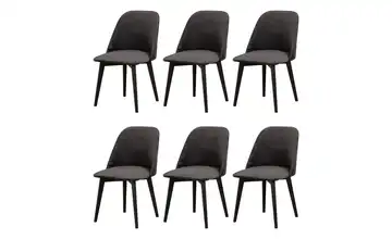 Esszimmerstuhl 6er-Set Schwarz, Graphit