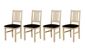 Esszimmerstuhl 4er-Set Eiche Sonoma, Schwarz