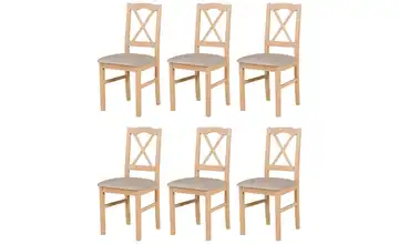 Esszimmerstuhl 6er-Set Eiche Sonoma, Beige