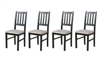 Esszimmerstuhl 4er-Set Schwarz, Dunkelbeige