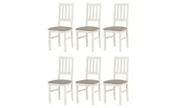 Esszimmerstuhl 6er-Set Creme, Kamelgelb