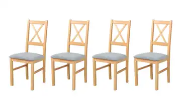Esszimmerstuhl 4er-Set Eiche San Remo, Steingrau