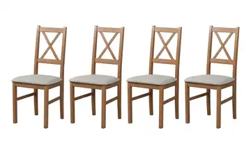 Esszimmerstuhl 4er-Set Hellbraun, Beige