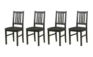 Esszimmerstuhl 4er-Set Schwarz, Graphit