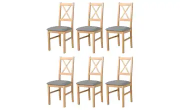 Esszimmerstuhl 6er-Set Eiche Sonoma, Grau