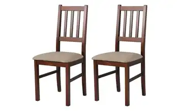 Esszimmerstuhl 2er-Set Nussbaum, Hellbraun