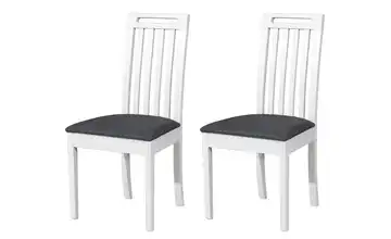 Esszimmerstuhl 2er-Set Weiß, Dunkelgrau
