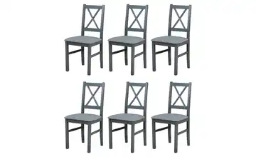 Esszimmerstuhl 6er-Set Graphit, Grau