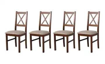 Esszimmerstuhl 4er-Set Nussbaum, Toffeebraun