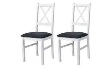 Esszimmerstuhl 2er-Set Weiß, Dunkelgrau