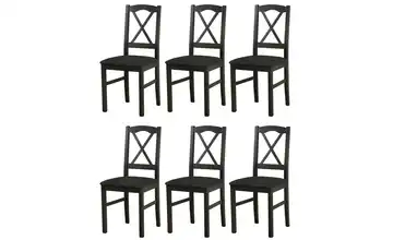 Esszimmerstuhl 6er-Set Schwarz