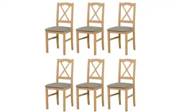 Esszimmerstuhl 6er-Set Eiche Sonoma, Hellgrau