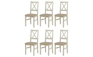 Esszimmerstuhl 6er-Set Creme, Cappuccino