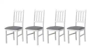 Esszimmerstuhl 4er-Set Weiß, Elefantengrau