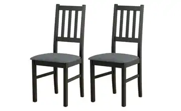 Esszimmerstuhl 2er-Set Schwarz, Dunkelgrau