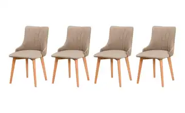 Esszimmerstuhl 4er-Set holzfarben, Beige