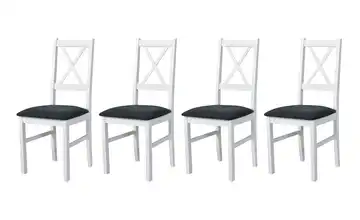 Esszimmerstuhl 4er-Set Weiß, Dunkelgrau