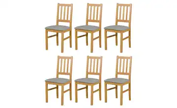 Esszimmerstuhl 6er-Set Eiche San Remo, Hellgrau