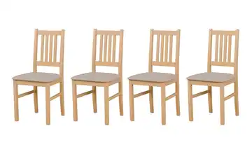 Esszimmerstuhl 4er-Set Eiche Sonoma, Hellbeige