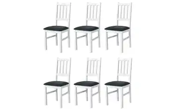 Esszimmerstuhl 6er-Set Weiß, Dunkelgrau