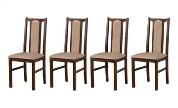 Esszimmerstuhl 4er-Set Nussbaum, Cappuccino