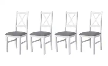 Esszimmerstuhl 4er-Set Weiß, Elefantengrau