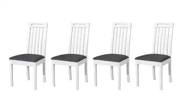 Esszimmerstuhl 4er-Set Weiß, Dunkelgrau