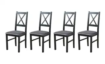 Esszimmerstuhl 4er-Set Schwarz, Graphit